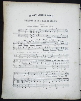 Item #010099 Farewell My Fatherland: Jenny Lind's Song. Charles William Glover