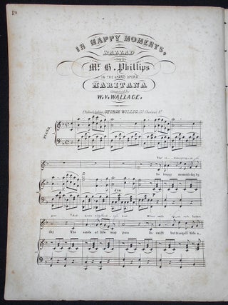Item #010107 In Happy Moments, Ballad Sung by Mr. H. Phillips in the Grand Opera Maritana;...