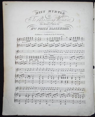 Item #010118 Miss Myrtle or The Charming Woman; The Words & Music by Mrs. Price Blackwood. Helen...