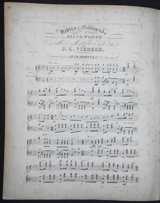 Item #010123 Dahlia Gallopade; Arranged for the Piano Forte and Dedicated to Miss Matilda Ralston...