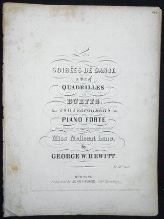 Item #010126 Les Soirées de Danse: A Set of Quadrilles as Duetts, for Two Performers on the...