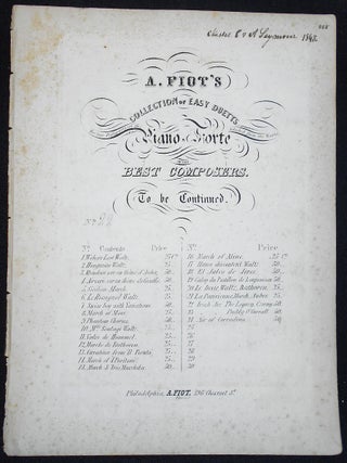Item #010127 Irish Air: The Legacy, arranged by C. Czerny [A. Fiot's Collection of Easy Duetts...