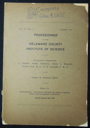 Item #010180 Proceedings of the Delaware County Institute of Science -- Vol. 6, no. 2 -- Jan....