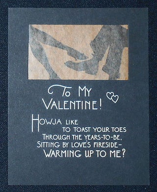 Item #010342 Valentine's Card with silhouette illustration 1920s