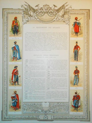 Historiques et Uniformes des Régiments de l’Armée d’Afrique: Spahis -- Chasseurs d'Afrique -- Zouaves -- Tirailleurs Infanterie Légere -- Régiments Étrangers -- Compagnies de Discipline; text et dessins par Eugène Titeux