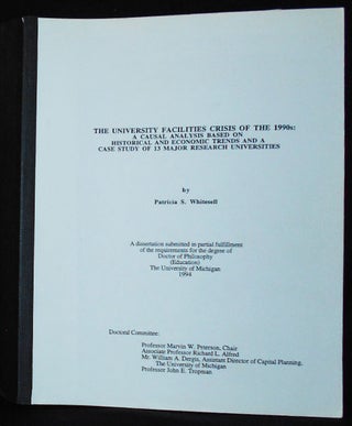 Item #010408 The University Facilities Crisis of the 1990s: A Causal Analysis Based on Historical...