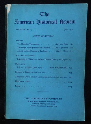 Item #010532 The American Historical Review vol. 46, no. 4 -- July 1941