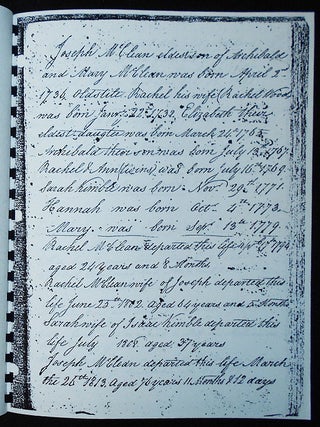 The Joseph McClean (1736-1813) of Montgomery County, Pennsylvania, Family Bible; With a Brief Biographical and Genealogical Sketch