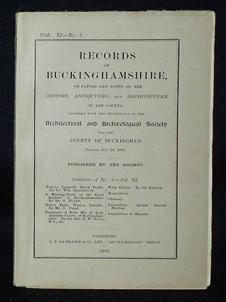 Item #010848 Records of Buckinghamshire, or Papers and Notes on the History, Antiquities, and...