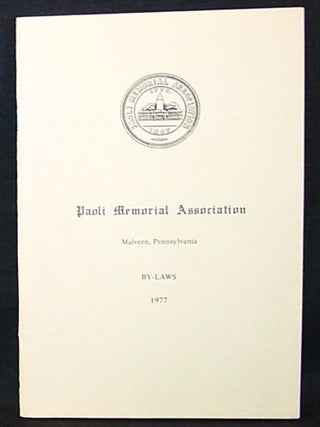 Item #011258 Charter of Incorporation and By-Laws of the Paoli Memorial Association