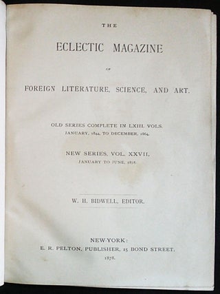 The Eclectic Magazine of Foreign Literature, Science, and Art -- New Series, vol. 27 -- January to June, 1878