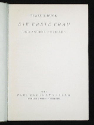 Die Erste Frau und Andere Novellen