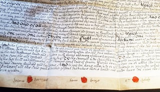 Handwritten vellum indenture for sale of property in Hawkhurst, Kent County, sold by Susanna Springett the elder of Hawkhurst, widow, and Susanna Springett the younger of Hawkhurst, spinster, to William Richards