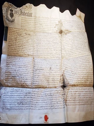 Item #011463 1 handwritten vellum indenture for the lease of property by William Anne Holles,...