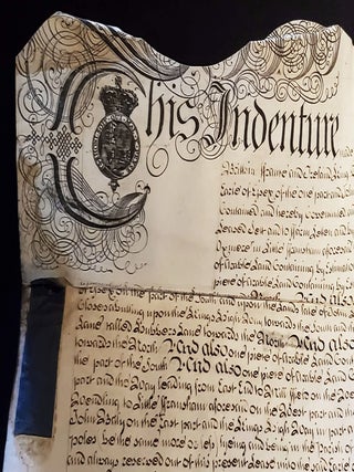 1 handwritten vellum indenture for the lease of property by William Anne Holles, Earl of Essex, to John Minn of Little Fransham, Norfolk County, yeoman