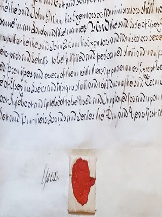 1 handwritten vellum indenture for the lease of property by William Anne Holles, Earl of Essex, to John Minn of Little Fransham, Norfolk County, yeoman