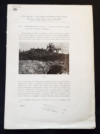 Item #011465 Monteriggioni (Siena) -- Scavo di una Tomba a Camera ed Alcuni Trovamenti...