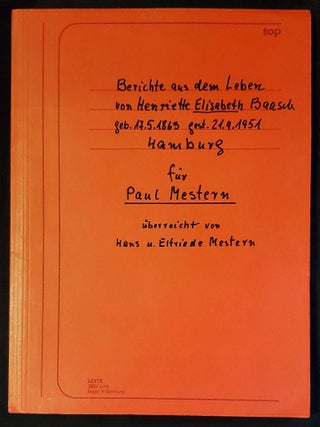 Item #011600 Berichte aus dem Leben von Henriette Elisabeth Baasch geb. 17.5.1863, gest....