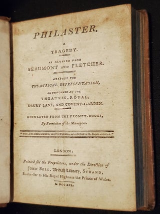 Philaster; The Provok'd Husband; The Fashionable Lover; The Countess of Salisbury