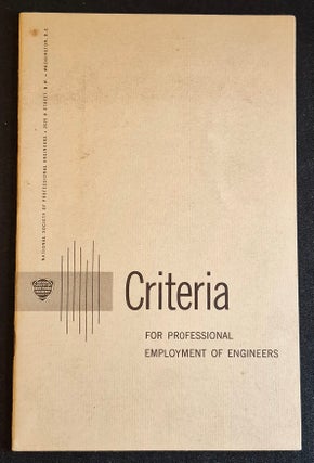 Item #011814 Criteria for Professional Employment of Engineers; Prepared by Engineer-in-Industry...