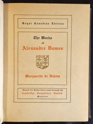 Marguerite de Valois -- The Works of Alexandre Dumas -- Royal Canadian Edition