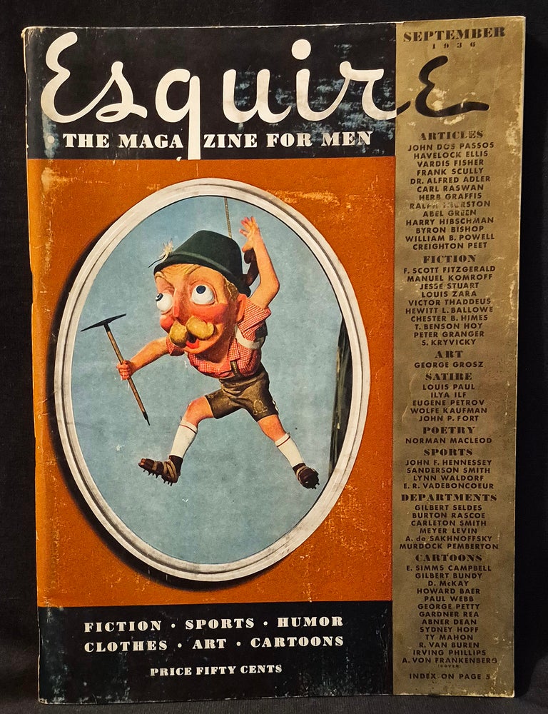 Item #012015 Esquire: The Magazine for Men -- September 1936. F. Scott Fitzgerald.