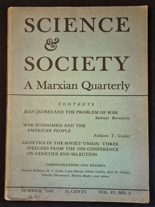 Item #012064 Science & Society: A Marxian Quarterly -- Summer 1940 -- vol. 4, no. 3