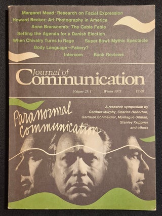 Item #012112 Journal of Communication -- Vol. 25:1 Winter 1975 [paranormal communication