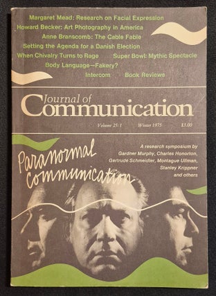 Item #012112 Journal of Communication -- Vol. 25:1 Winter 1975 [paranormal communication
